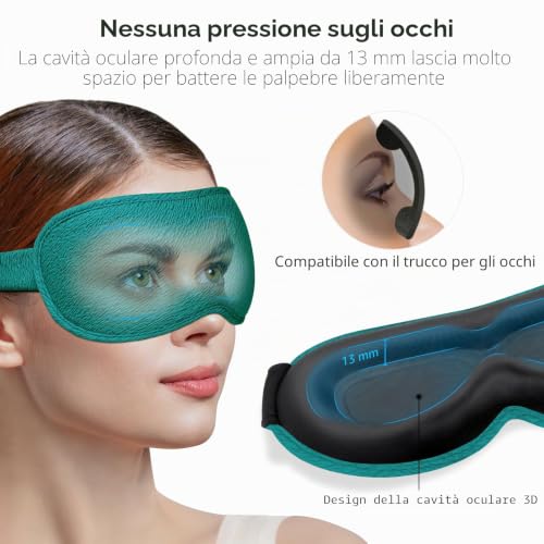Thumbnail 2 de Gritin Mascherina per Dormire 3D upgrade – Maschera oscurante confortevole con tappi inclusi