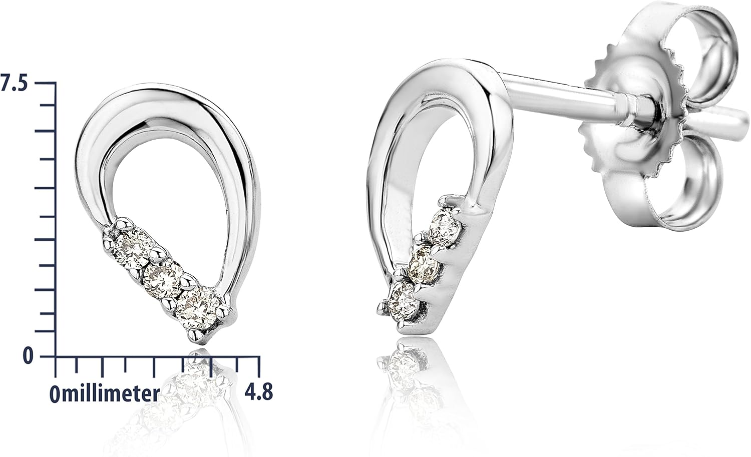 Thumbnail 2 de Miore UNI008EW Boucles d'Oreilles en or blanc 9 carats — Diamant 0,76 g