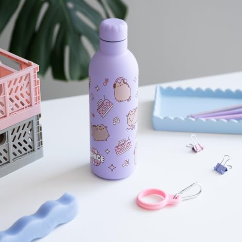 Detalle 2 de Grupo Erik Botella agua niña Pusheen Kawaii – Botella isotérmica de acero inoxidable 500 ml