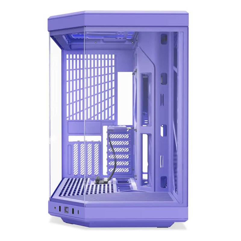 Detalle 2 de Hyte Y70 Cristal Templado USB 3.2 Violet — Caixa ATX de doble cámara con refrigeración avanzada