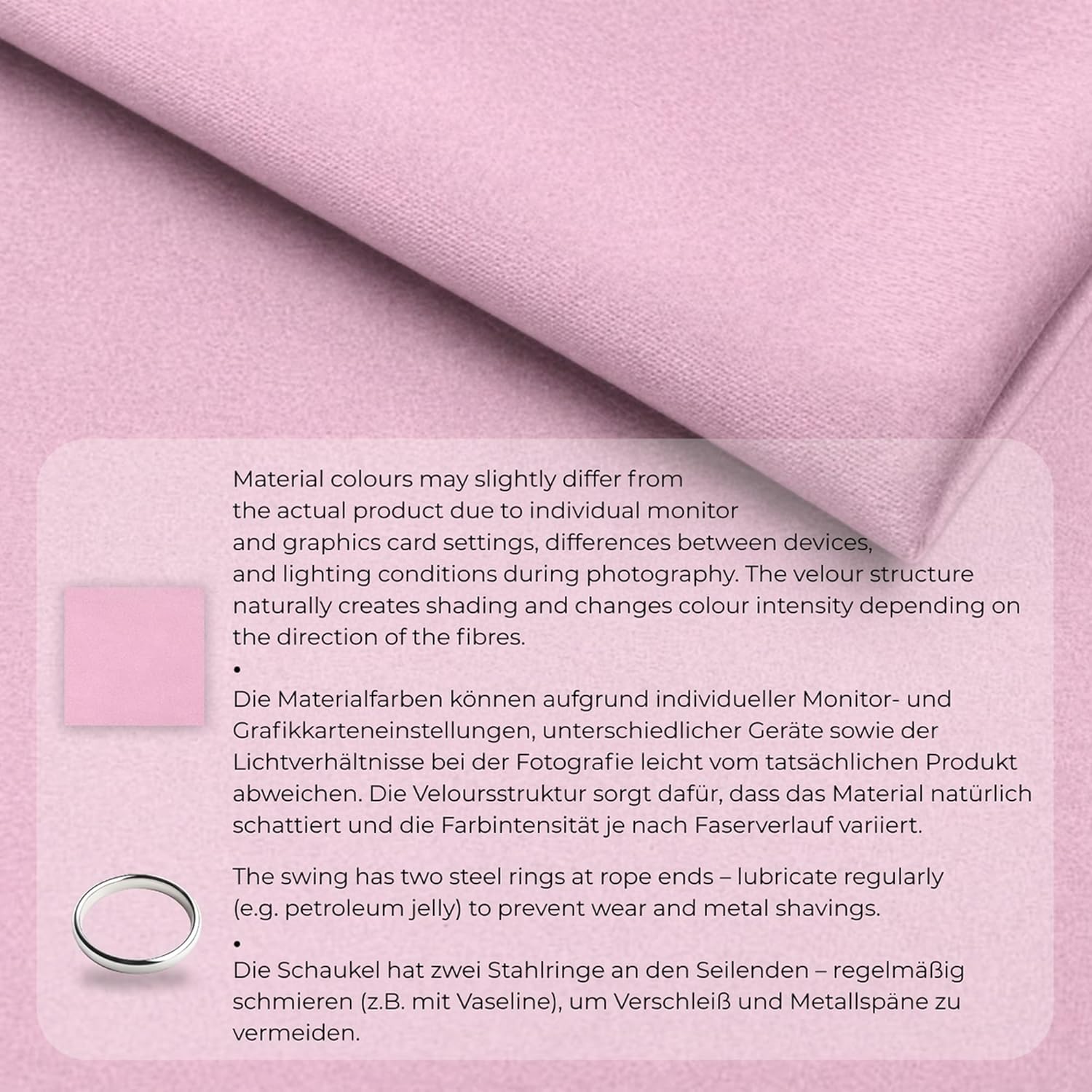 Detalle de MAMOI 3-in-1 Kinderschaukel mit Sicherheitsgurt – höhenverstellbar, Indoor‑Montage, stabile Konstruktion