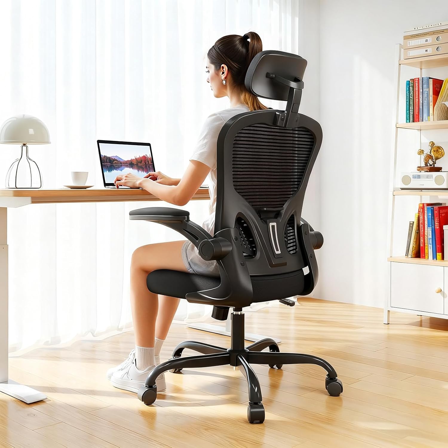 Thumbnail 1 de JAJALUYA Mesh Office Chair with Adjustable Headrest and Lumbar Support