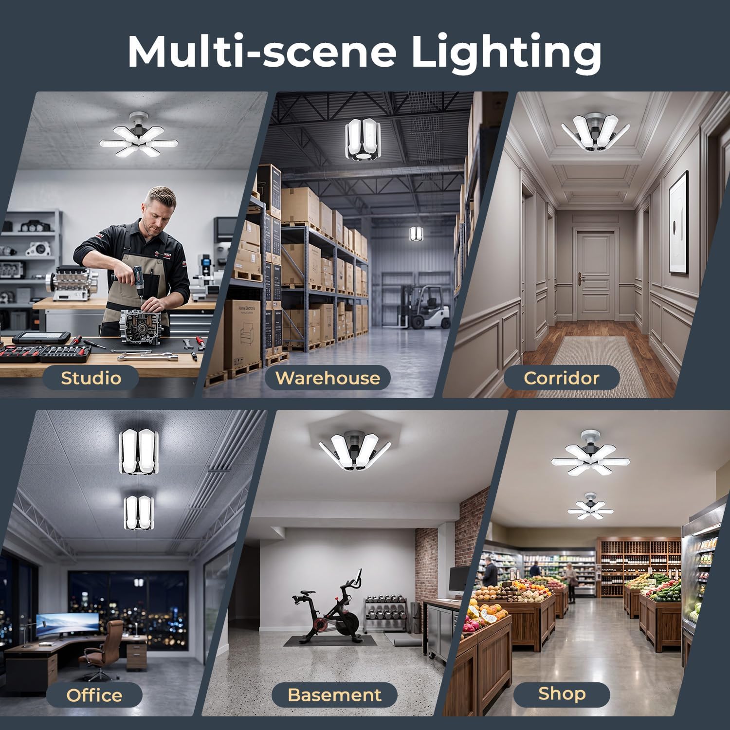 Detalle 1 de TANBABY LED Garage Light, 15,000 Lumens