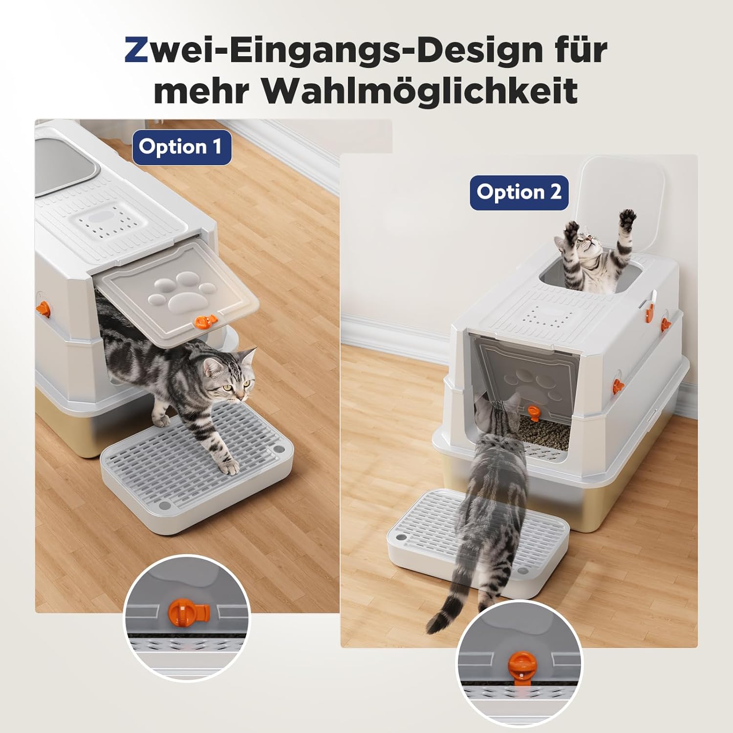 Thumbnail 2 de MIXJOY Katzenklo Edelstahl XXL 59x38x39cm