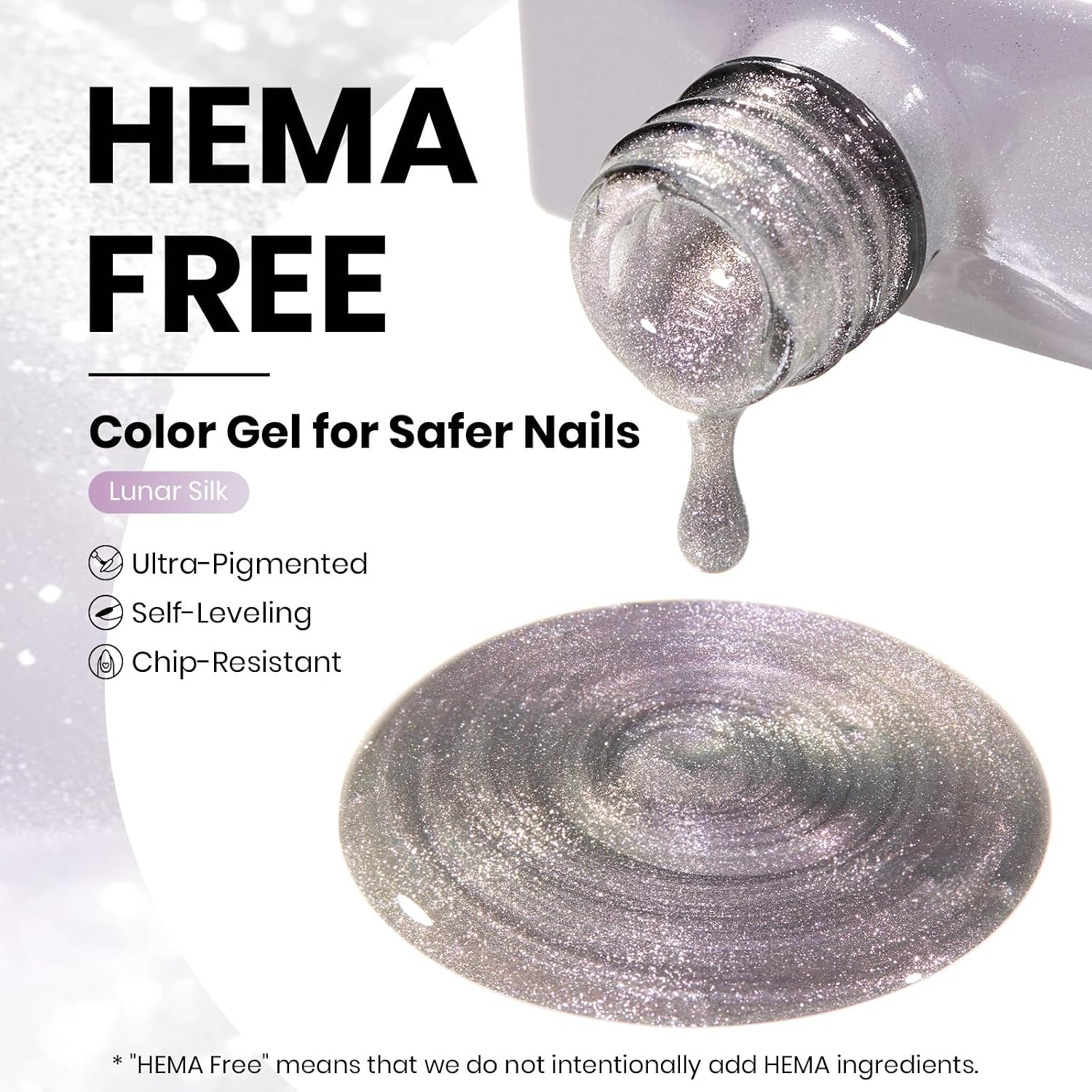 Thumbnail 1 de Beetles Lunar Silk Silver Cat Eye Gel Nail Polish – 15ML Full Size