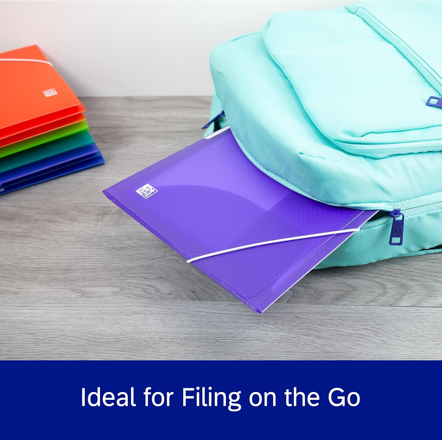 Thumbnail 2 de Oxford A4+ Plastic Wallets: 3-Flap Folders in Assorted Colours (Pack of 10)