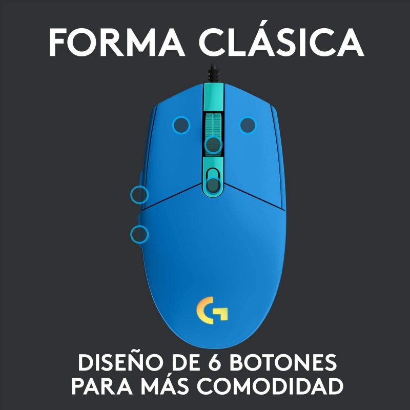 Detalle de Logitech G203 Lightsync 2nd Gen 8000 DPI