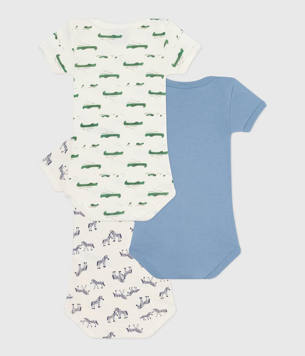 Thumbnail 1 de Lot de 3 bodies manches courtes Petit Bateau A0e8x sous-vêtements mixte bébé