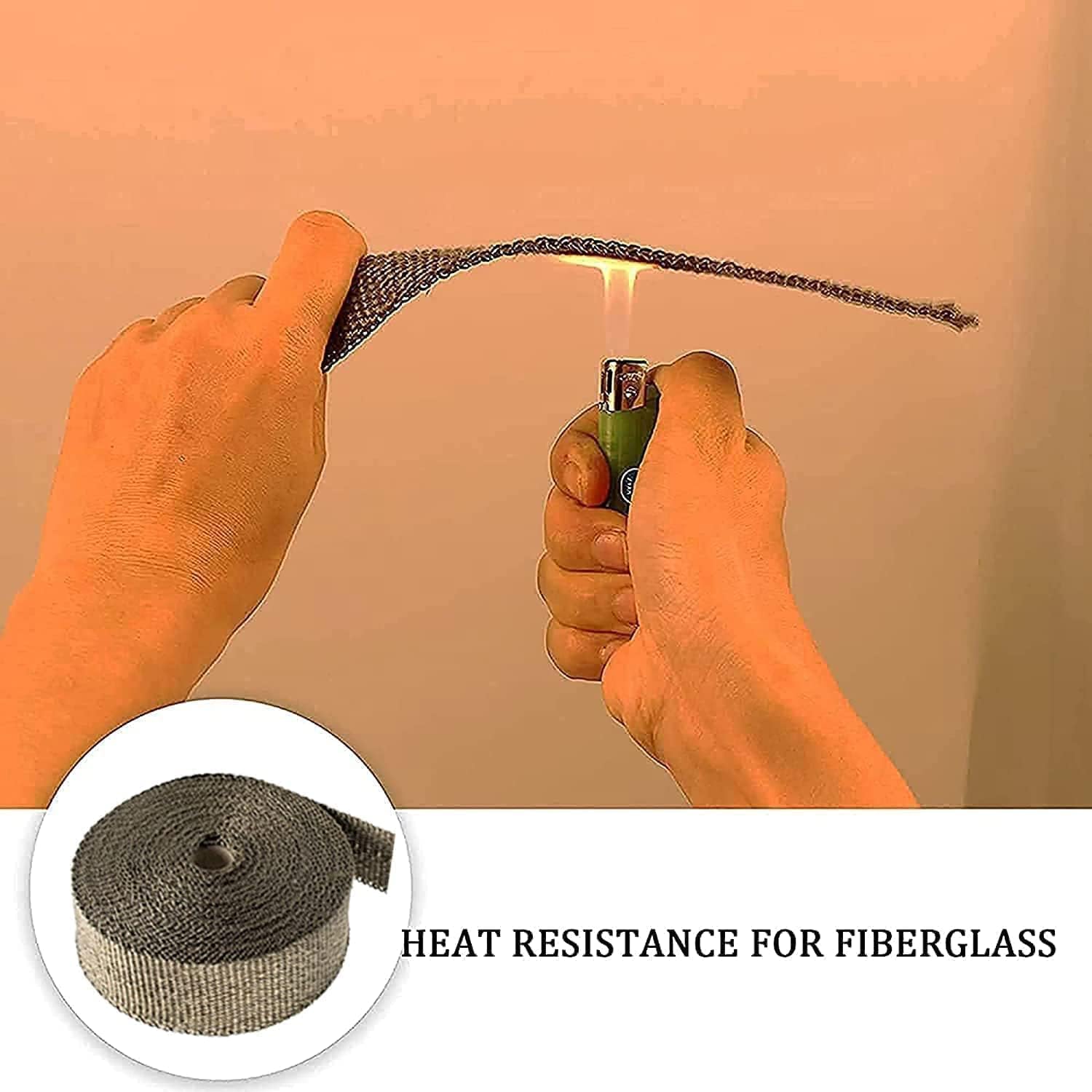 Detalle de Foneso Titanium Exhaust Heat Wrap (5M) with 10 Stainless Ties for Car & Motorcycle
