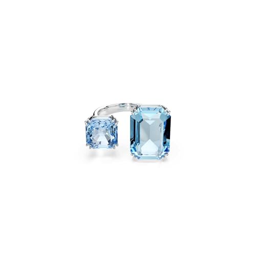 Detalle de Swarovski Millenia anillo abierto azul, talla octogonal 💍