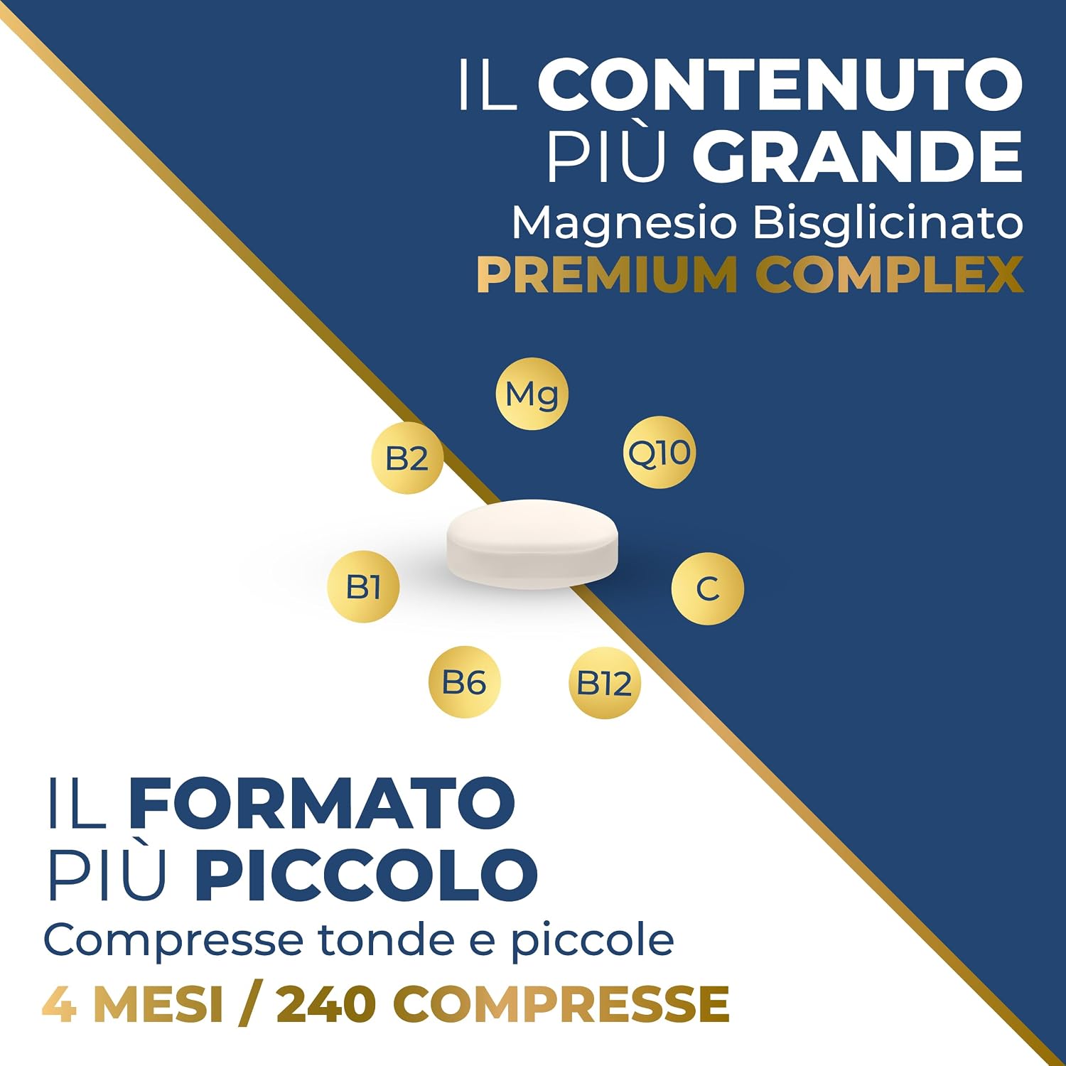 Detalle 2 de SUPREMAGY Magnesio Bisglicinato 450 mg (Fornitura 4 Mesi) – Magnesio Completo con vitamine e Coenzima Q10, Vegano, Made in Italy