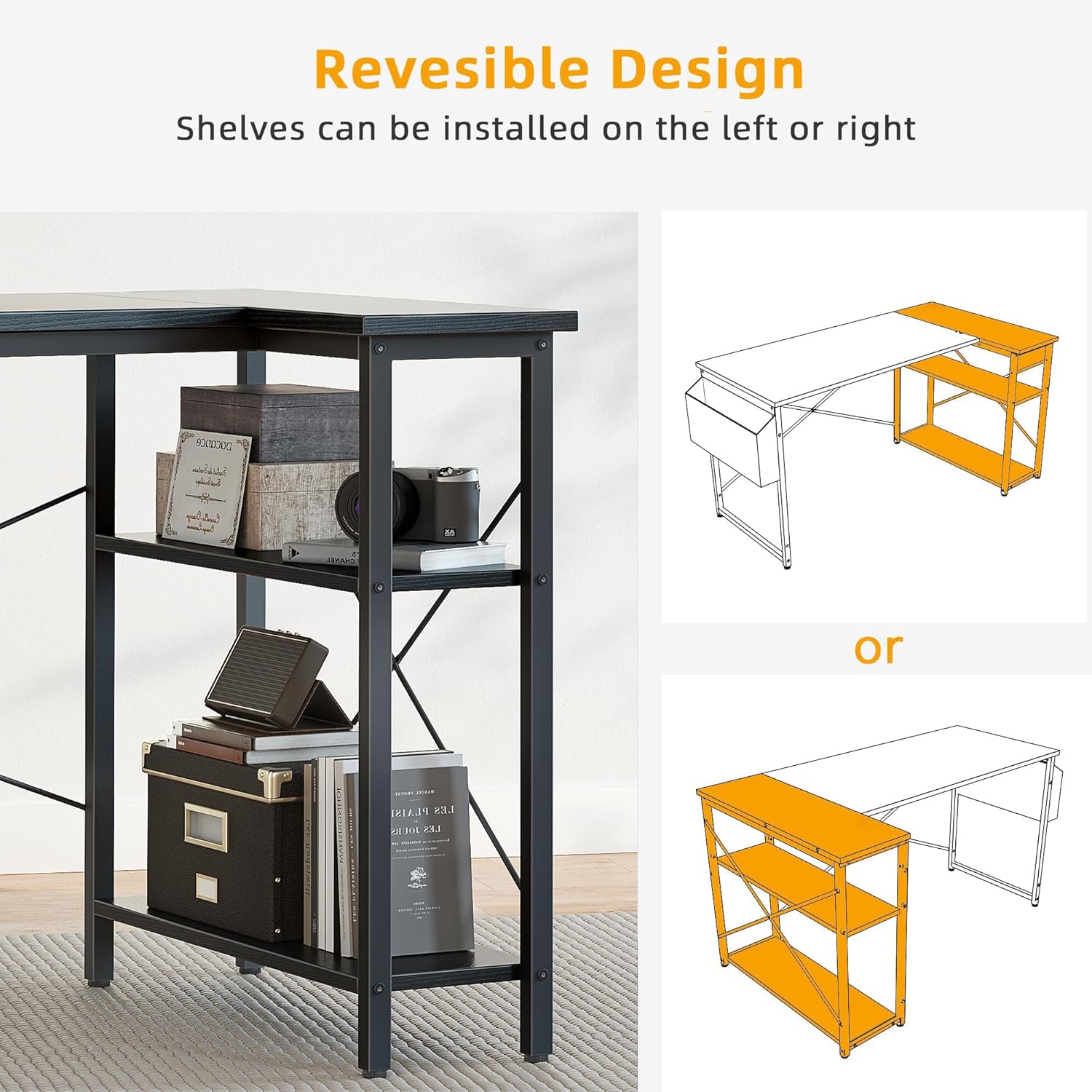 Thumbnail 6 de BEXEVUE L Shaped Gaming Desk 100x70 cm