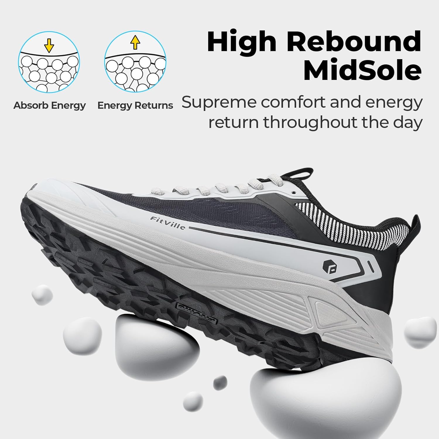 Thumbnail 5 de FitVille Extra Weite Laufschuhe Herren – atmungsaktive Sneaker mit breiter Zehenbox und gedämpfter Sohle