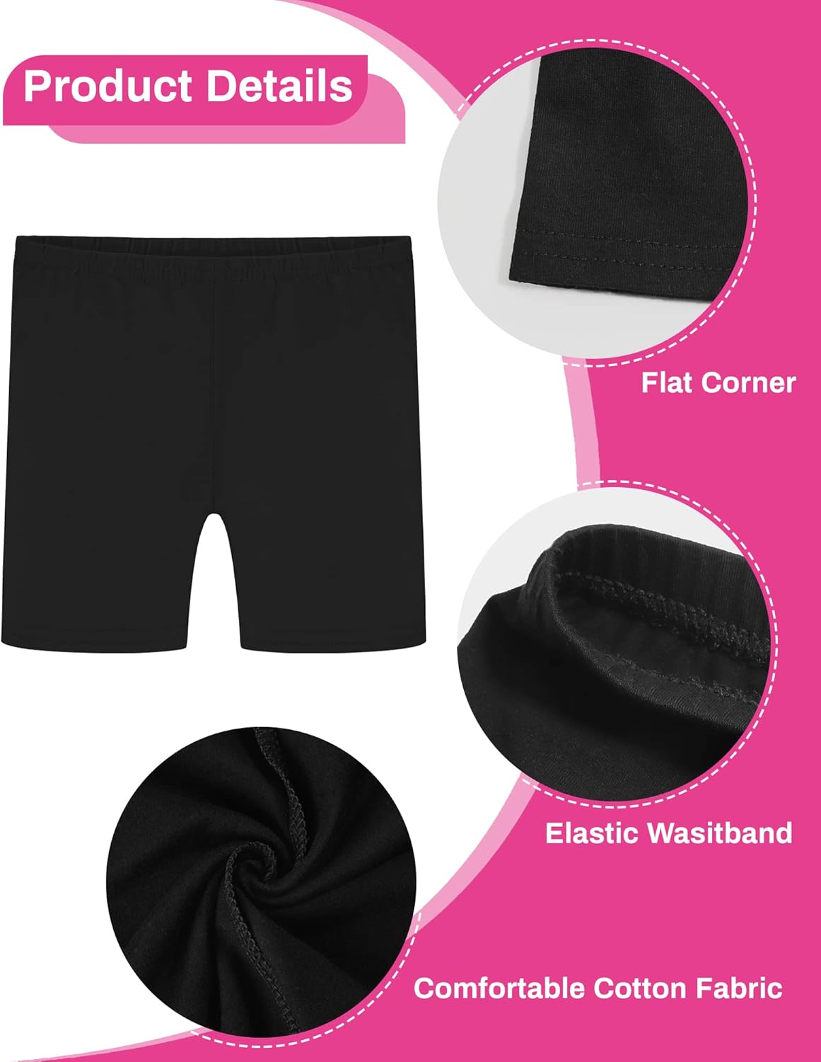 Thumbnail 4 de Auranso Girls Bike Shorts (Cartwheel) Breathable, Non-See-Through Dance Shorts for Kids