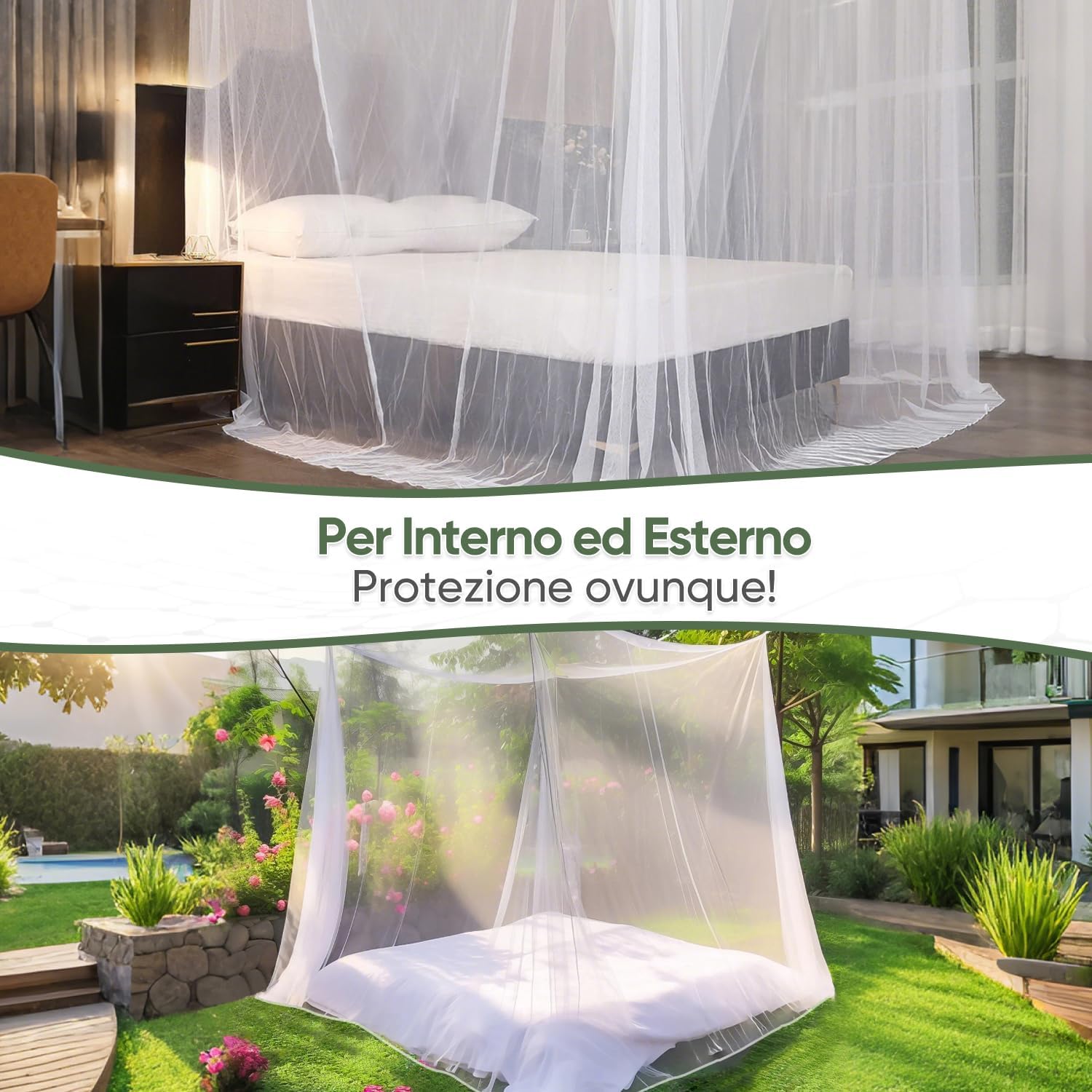 Thumbnail 5 de Sekey zanzariera per letto singolo/doppio con kit completo e doppia apertura 220x200x200 cm