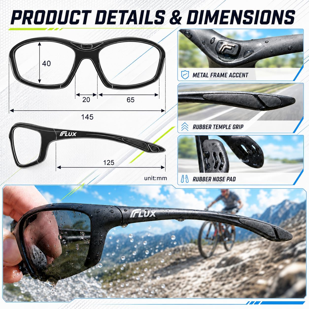 Detalle 2 de ICECUBE SPORTECH Sport Sunglasses with Polarised UV400 Lenses (TR90 lightweight frame)
