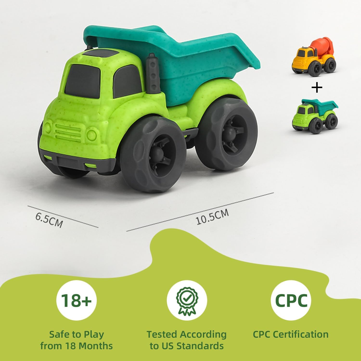 Thumbnail 1 de Cicili Toddler Truck Toys 2 Pack: Dump Truck & Mixer Cement Truck for 1–5 Year Olds