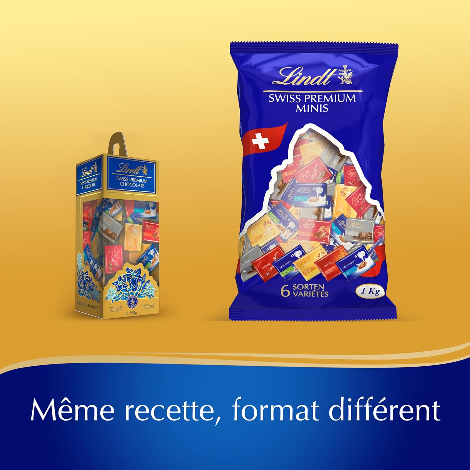Detalle 2 de Lindt Swiss Napolitains 1 kg Vollmilchschokolade 🍫