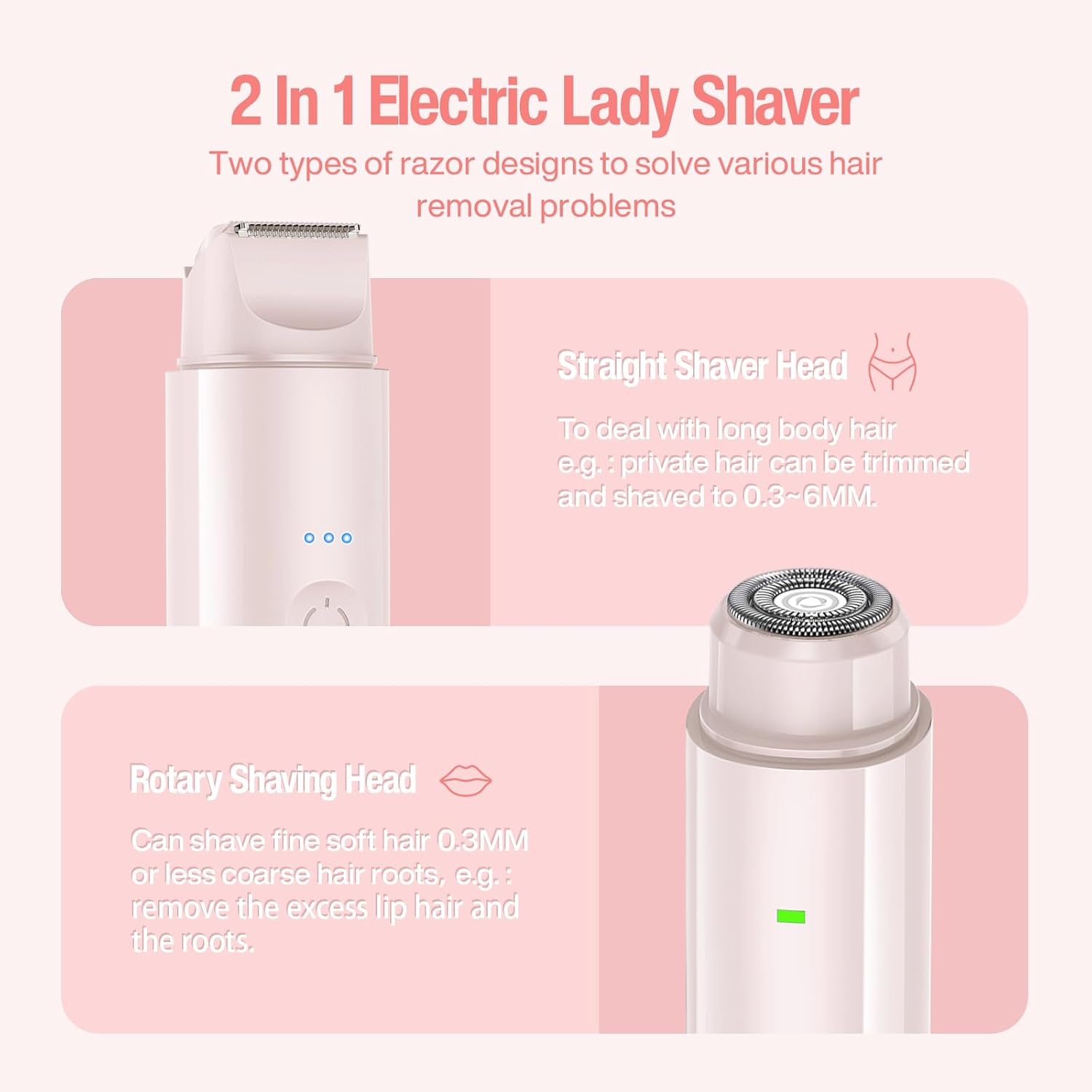 Thumbnail 1 de Bikini Trimmer Women 2-in-1 Electric Lady Shaver for Women (Wet & Dry) – Cordless, Waterproof, USB‑C