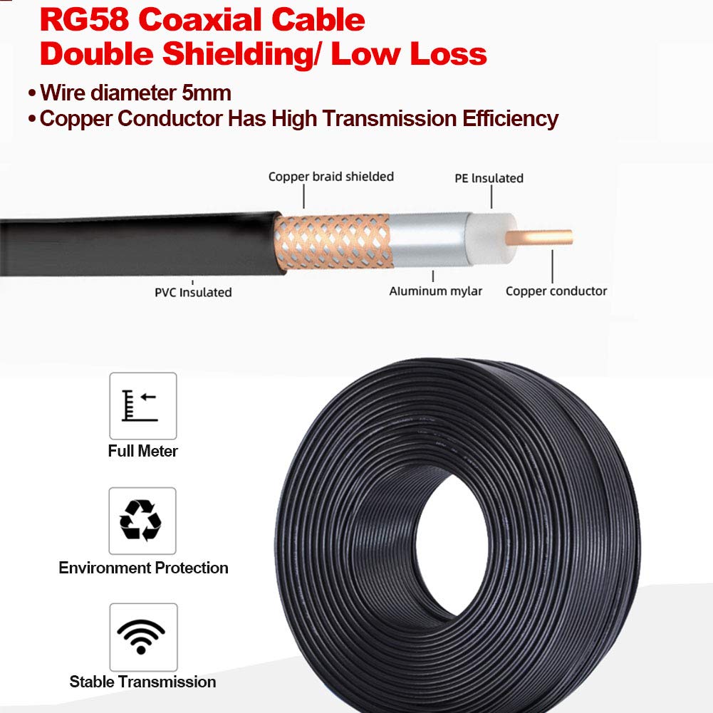 Thumbnail 6 de YOTENKO CB Coax Cable (RG58) 30ft with 4-Pack UHF/SMA/BNC Adapters