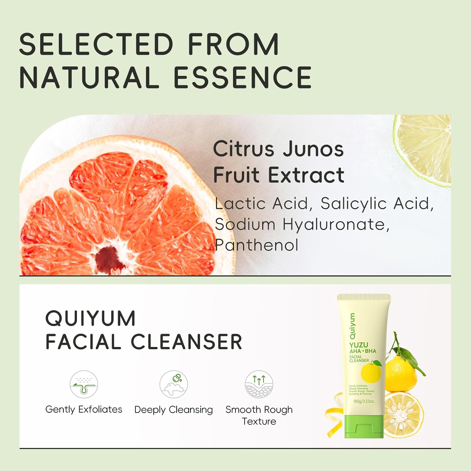 Detalle de QUIYUM Fruit Skin Care Set: 5-Piece Daily Routine for Teens to Women