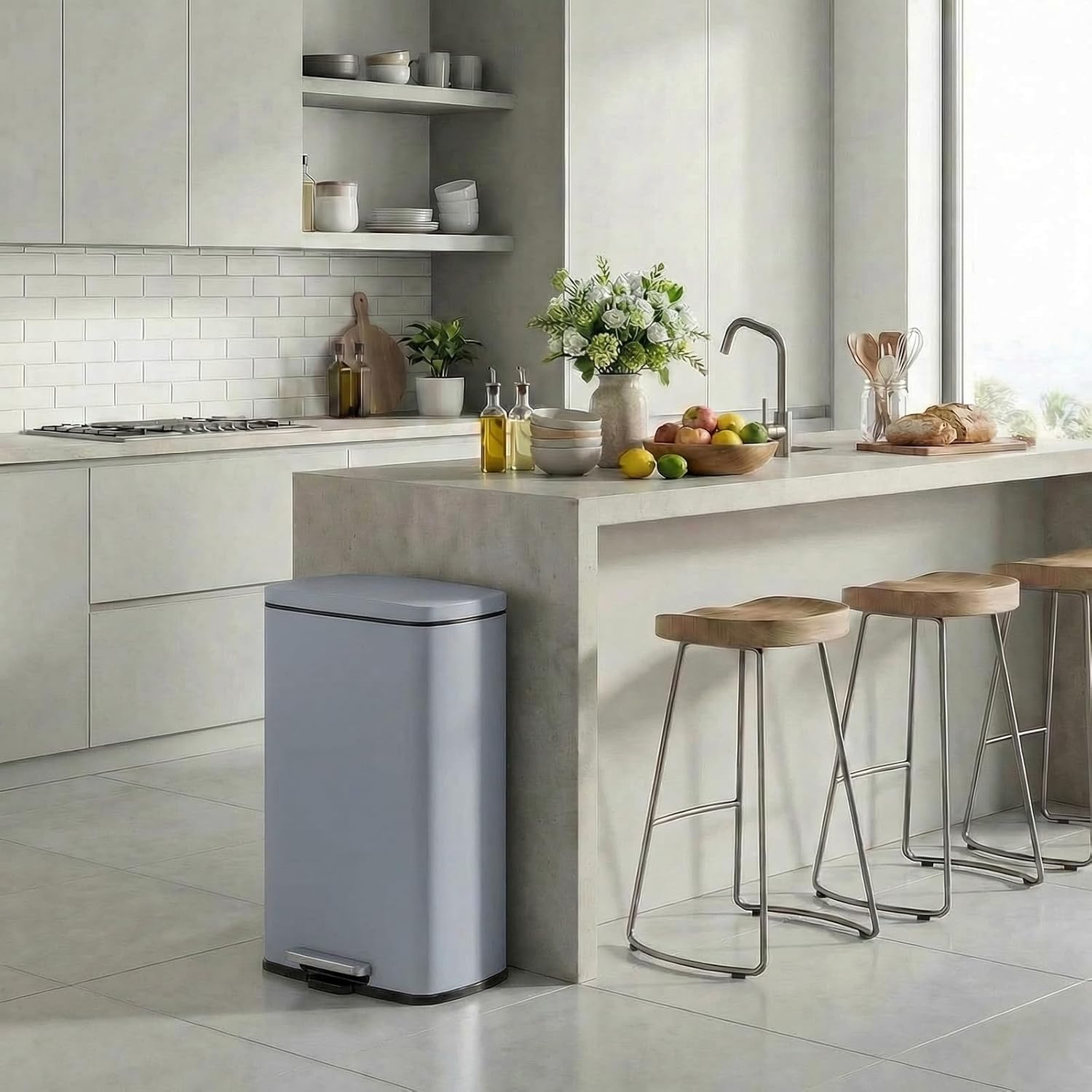 Thumbnail 6 de ComfyCorner 13.2-Gallon Step-On Kitchen Trash Can, Brushed Stainless Steel