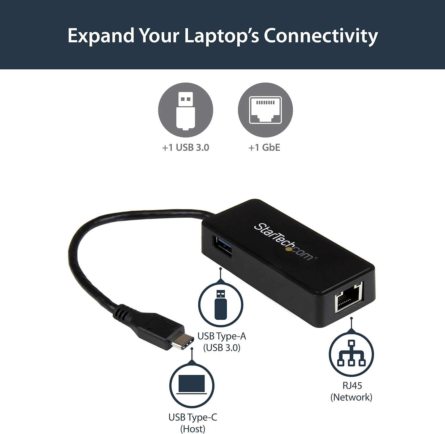 Detalle 2 de StarTech USB-C to Ethernet Gigabit Adapter