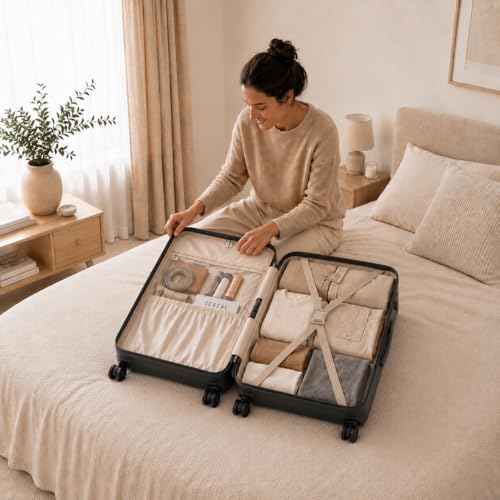 Thumbnail 8 de Aerolite Premium Large 28in 100L FlexShell Hard Shell 8 Wheel Suitcase