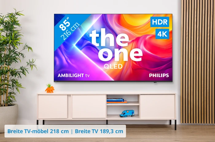 Thumbnail 15 de Philips Ambilight 85 Zoll PUS9000 QLED 4K (2025) Set + JBL Bar 300 M2 – Dolby Atmos im Wohnzimmer