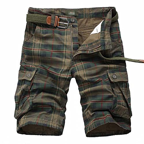 Detalle de iCKER Mens Multi-Pocket Cotton Shorts Camouflage Cargo Shorts – Loose Fit