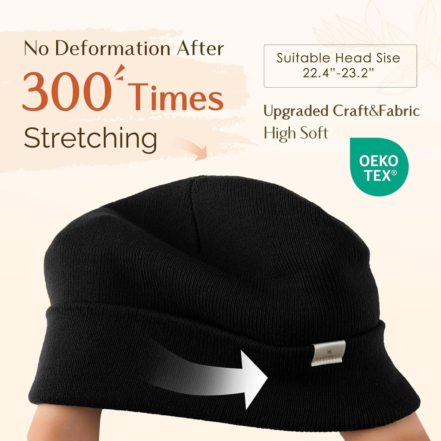 Thumbnail 5 de YANIBEST Satin Lined Beanie 22.4 in