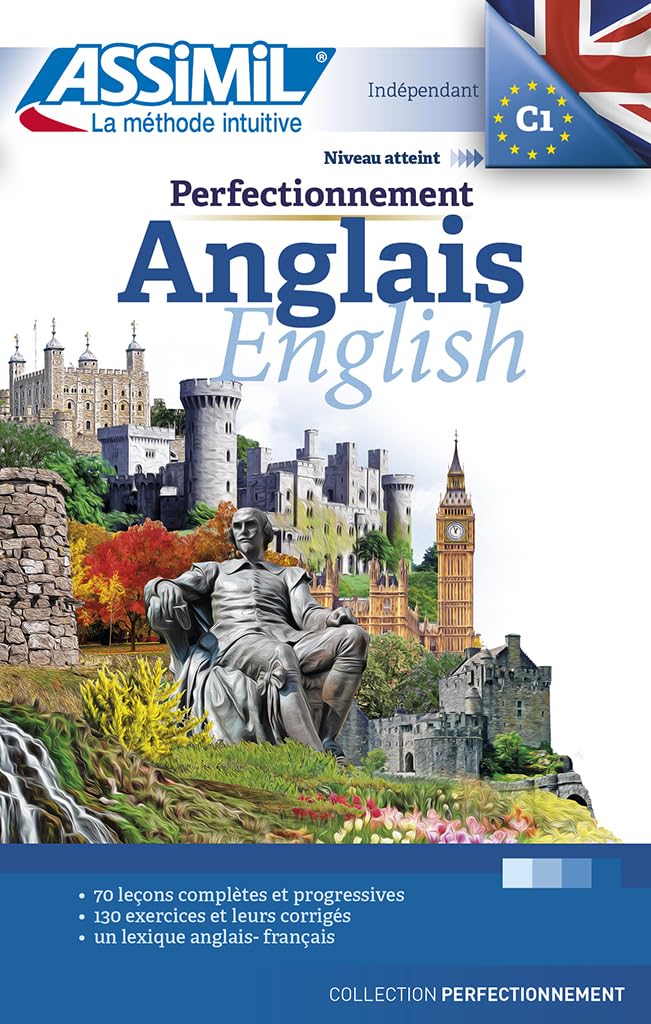 Detalle de Perfectionnement Anglais – illustrerad tryckt bok för engelska språkstudier