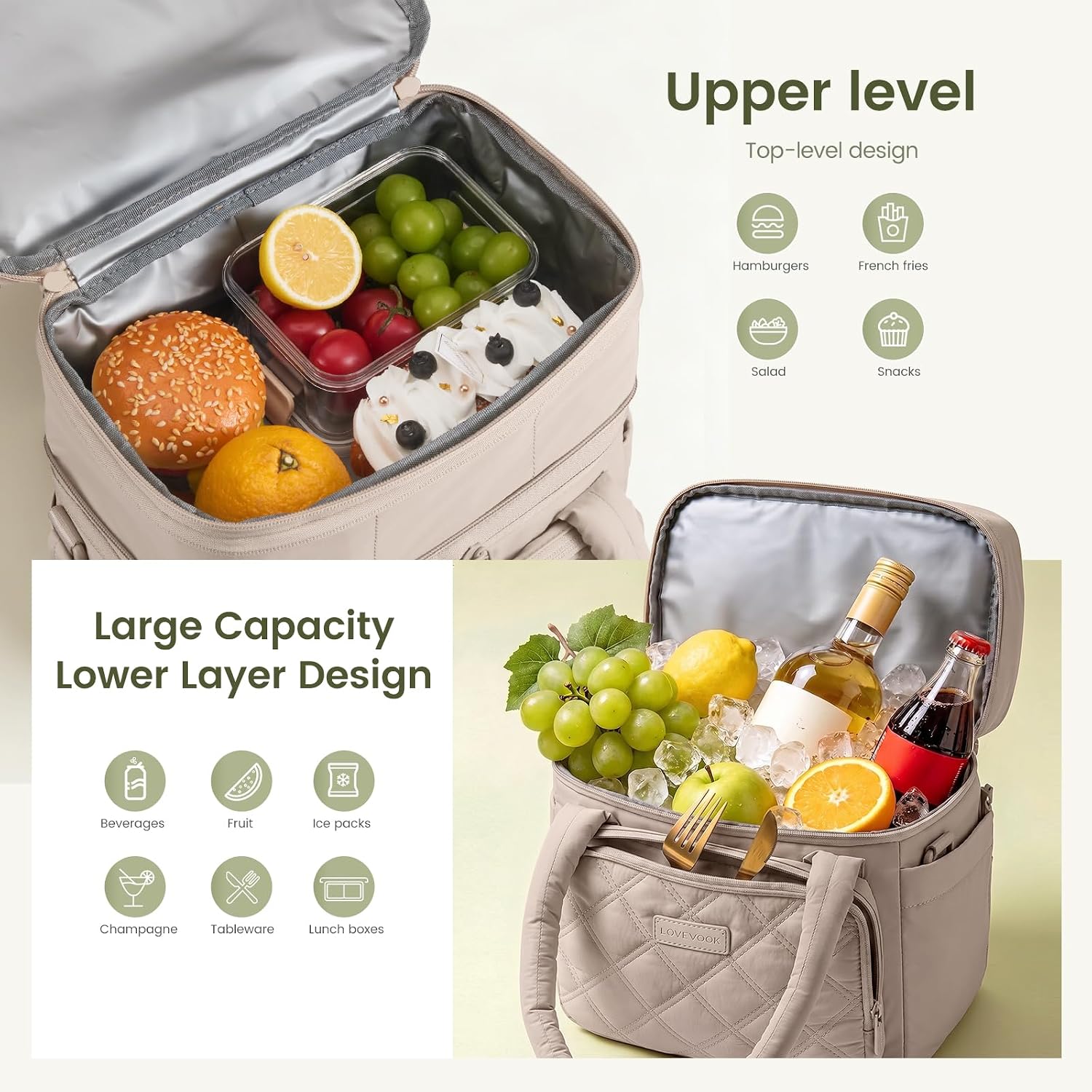 Detalle 1 de LOVEVOOK Insulated Lunch Bag 15L