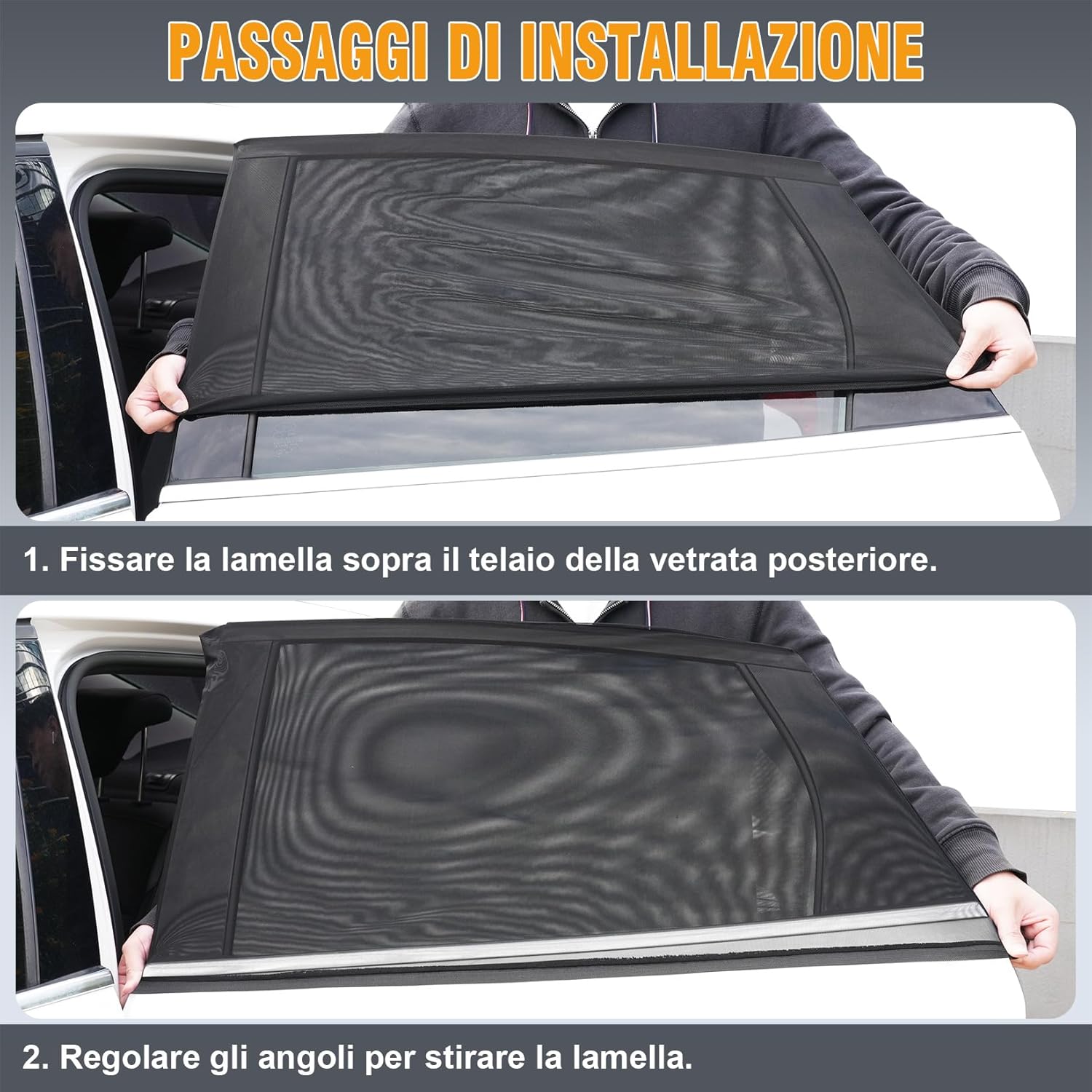 Thumbnail 3 de Rajvia Tendine Parasole Auto Bambini Tendine Posteriori UV e Anti-insetti XL, oscuranti misura universale