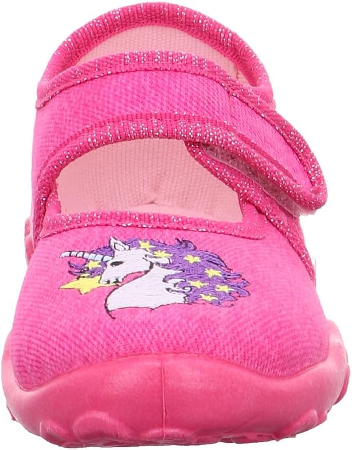 Detalle de Superfit Mädchen Bonny Hausschuhe Pink/Lila 32 EU – Bequeme Klett-Hausschuhe für zu Hause