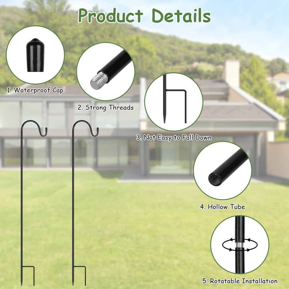Detalle de OFFCUP Shepherd Hooks, 2 x 75 cm, with 4 Plant Sign Poles
