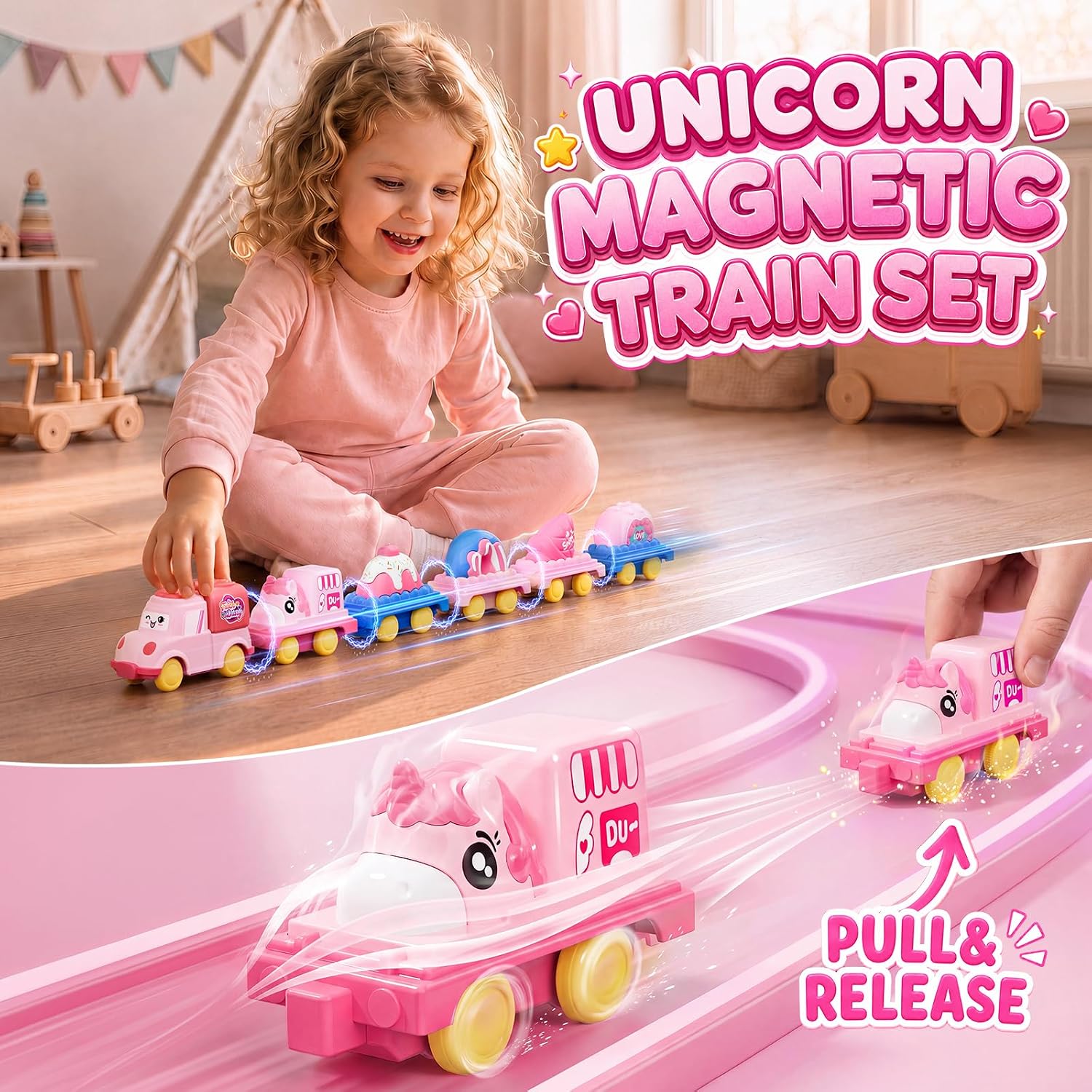 Detalle de Liunkeng Unicorn Transport Truck Toy