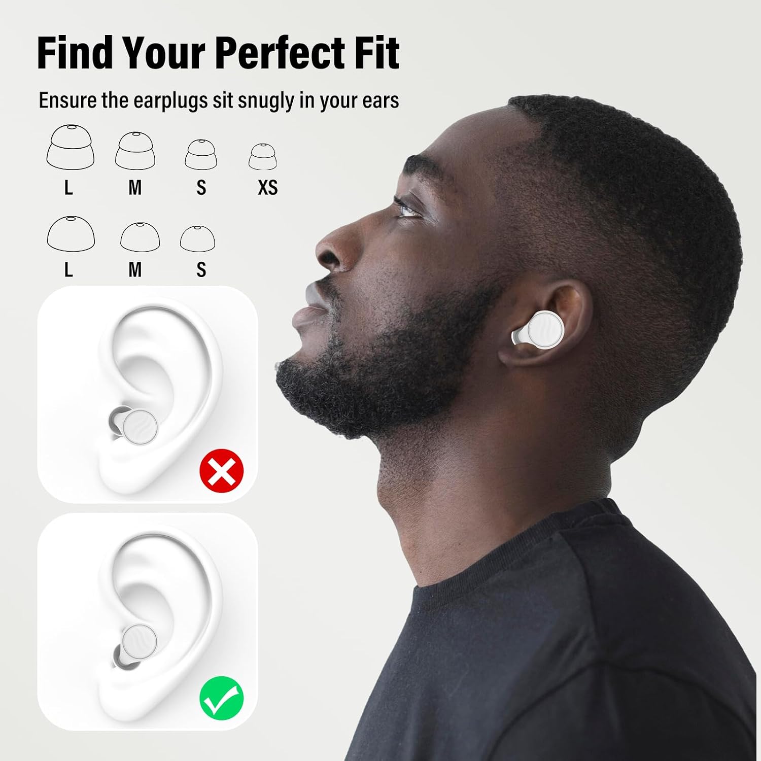 Thumbnail 6 de Bouchons d’oreille anti-bruit en silicone souple 35 dB – 7 paires réutilisables (XS/S/M/L) + étui Concert & Festivals