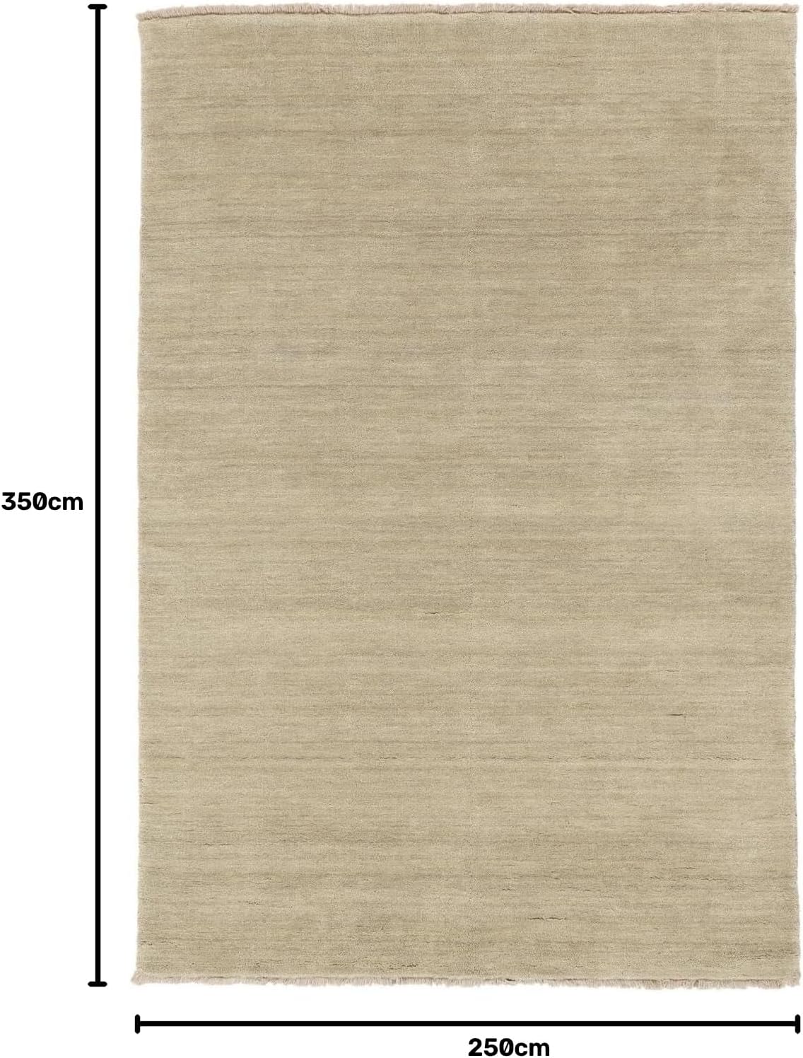 Detalle de RugVista Handloom fringes – ręcznie wykonany dywan shaggy 250 x 350 cm, greige