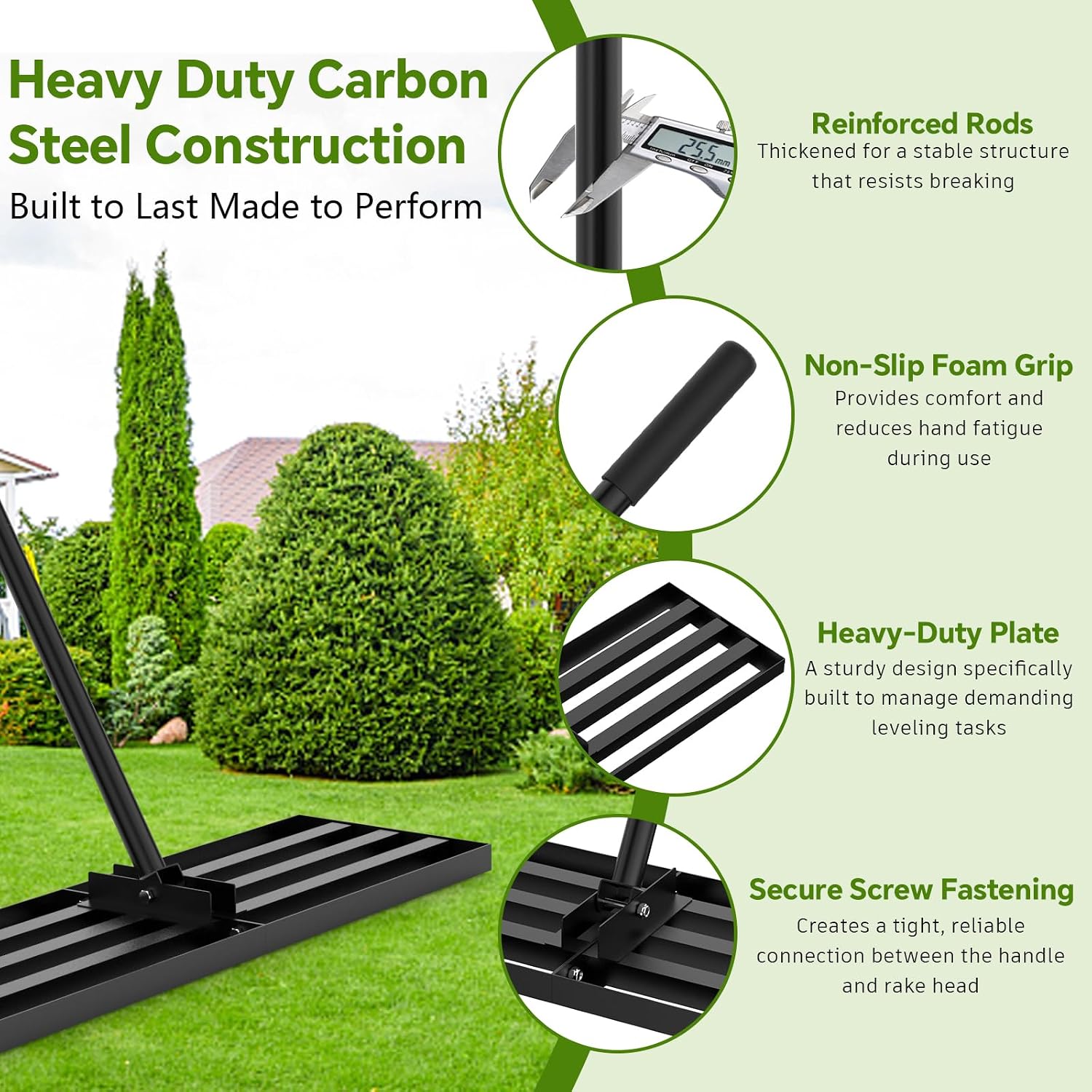 Detalle de Ergohortus Lawn Levelling Rake, 30-inch