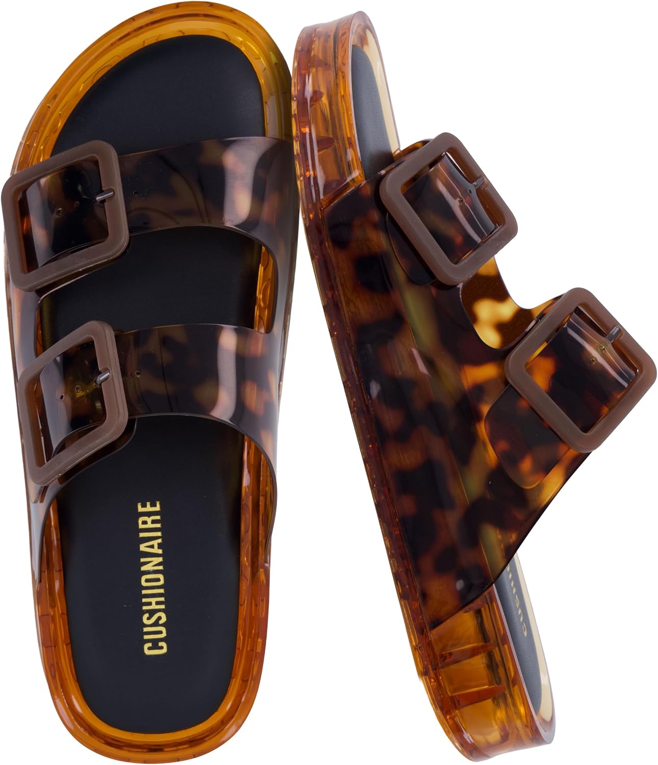 Detalle de CUSHIONAIRE Women's Pool Sandals: Water-Ready, Adjustable Two-Strap Comfort