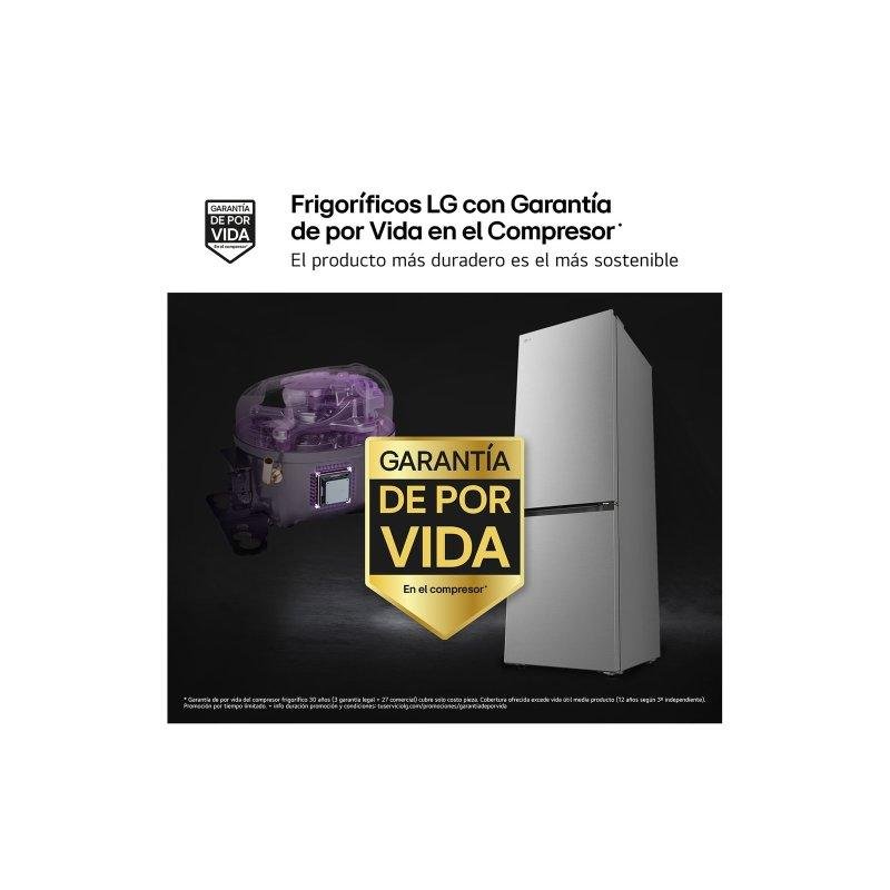 Detalle de Frigorífico LG GBBS312CPY Total No Frost 333 L - Inox con WiFi e IA (186 cm)