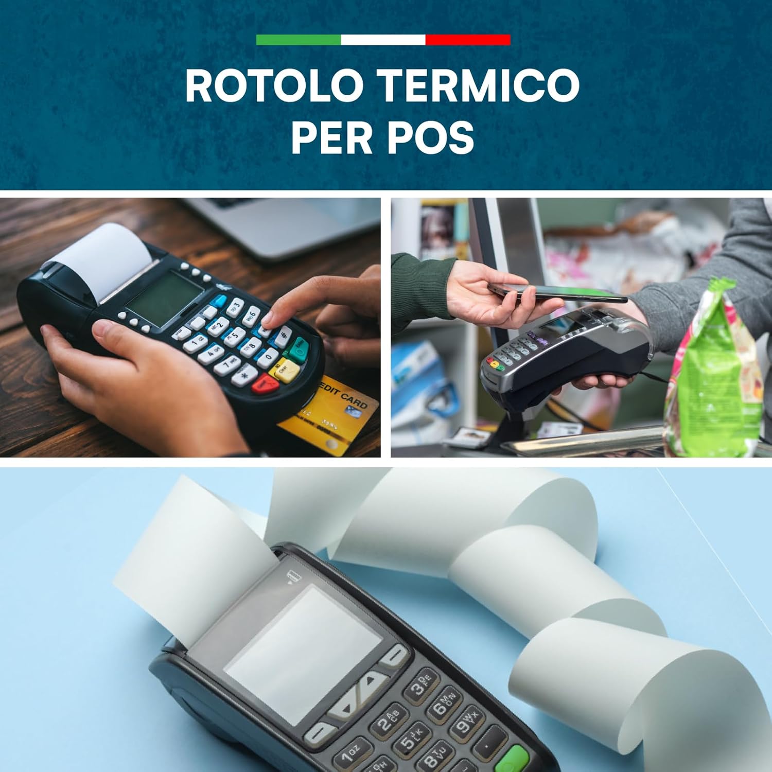 Thumbnail 1 de Rotoli POS in carta termica 57x20 (confezione da 10) per dispositivi Nexi, Nexa e SumUp