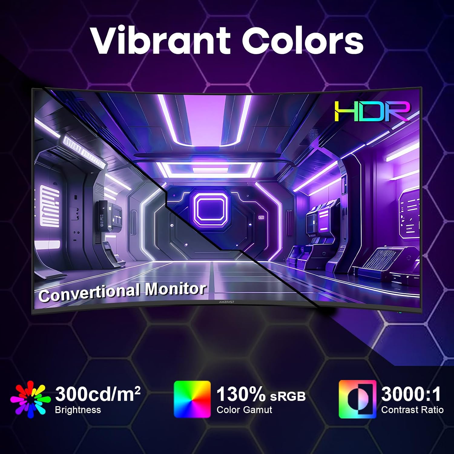 Thumbnail 5 de Amzfast 27 inch 200Hz Curved Gaming Monitor