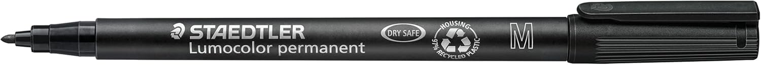 Detalle de Staedtler Lumocolor Permanent 317 – Étui Chevalet Box 4 feutres permanents, pointe moyenne 1 mm, assortis