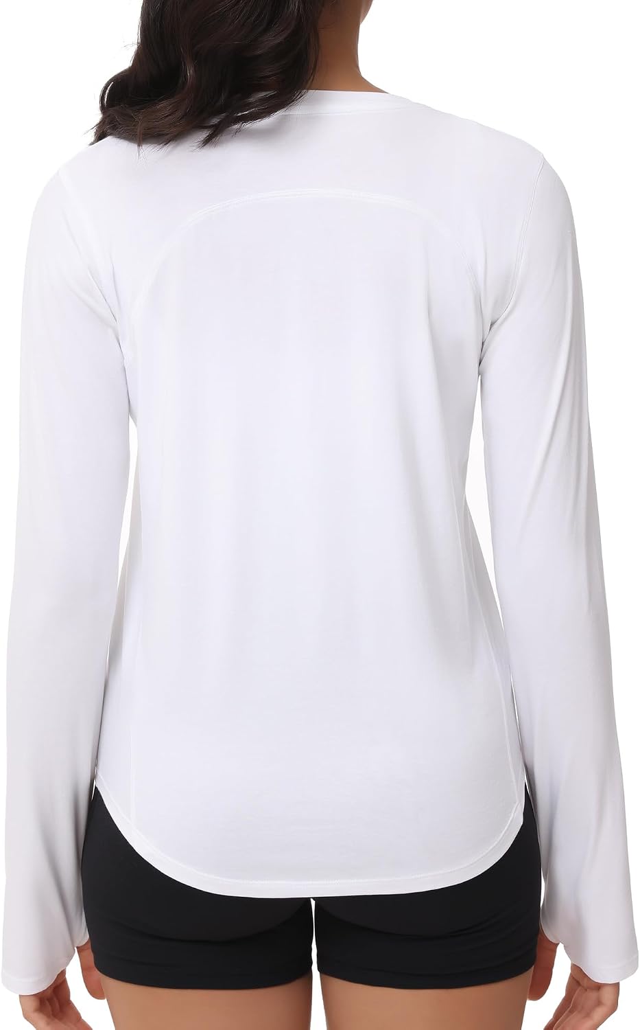 Detalle 2 de THE GYM PEOPLE women’s long sleeve workout shirts with thumb holes – crewneck hiking and gym tops