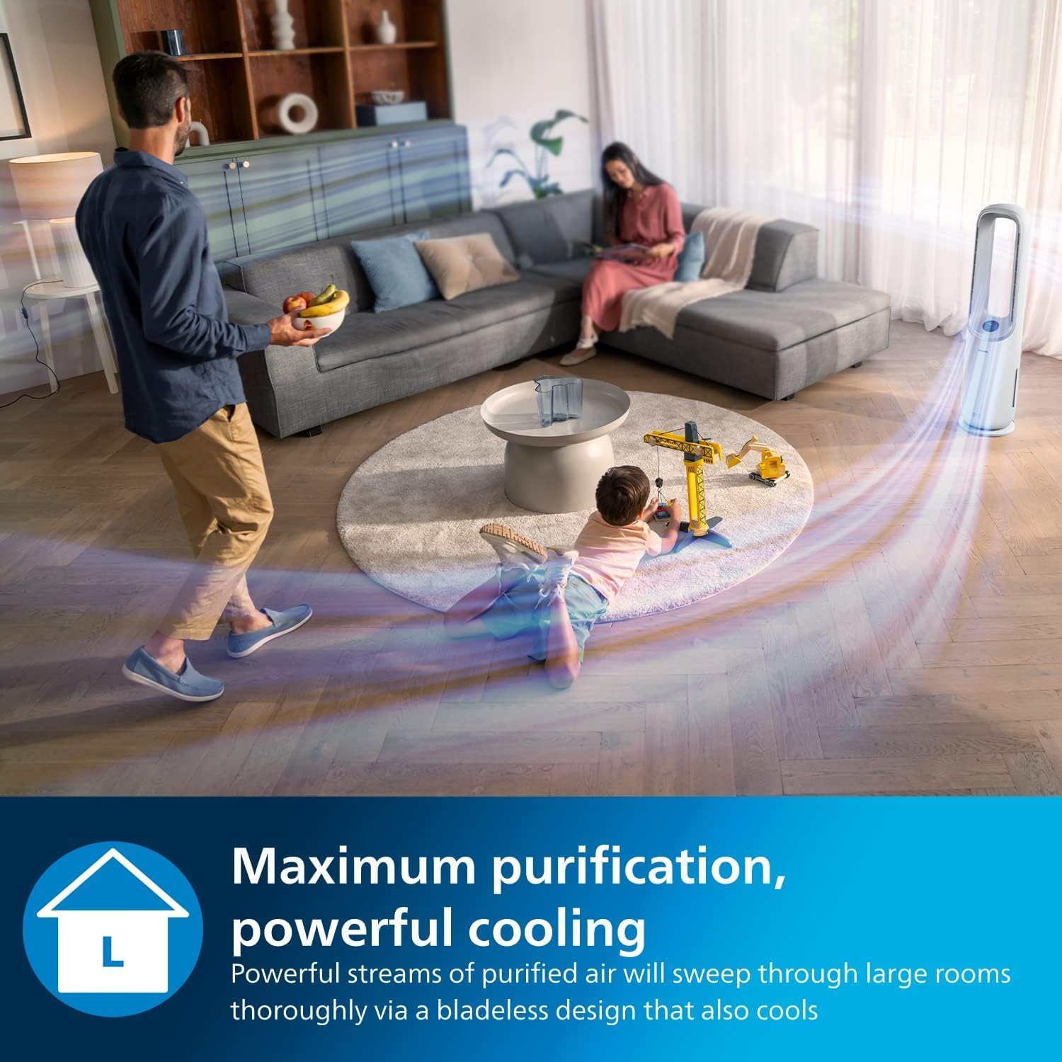 Thumbnail 2 de Philips Air Performer 2-in-1 Purifier & Cooling Fan (AMF765/30): Clean air and gentle cooling for spaces up to 70 m²