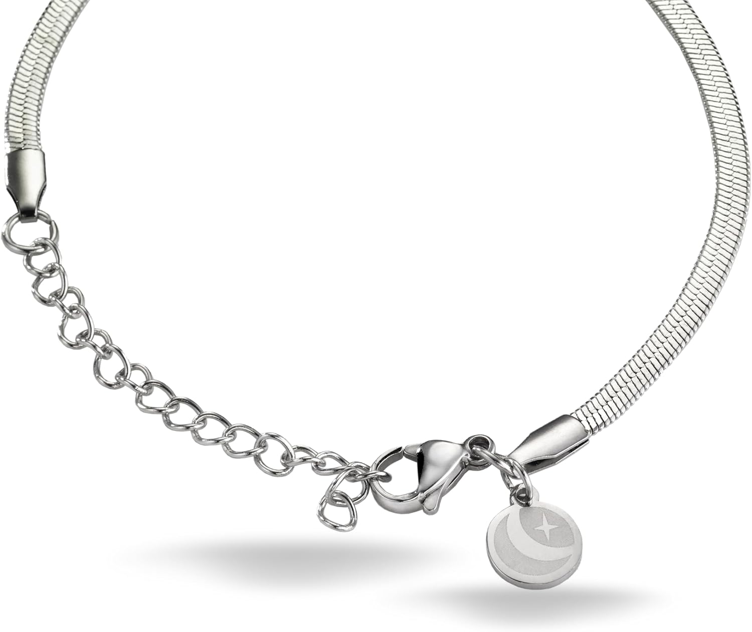 Detalle 2 de inSCINTILLE Collier homme femme en acier inoxydable – maille serpent réglable, prêt à offrir