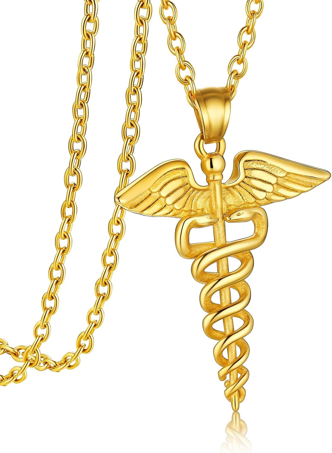 Detalle de U7 Collier Caducée Chaîne fine en acier