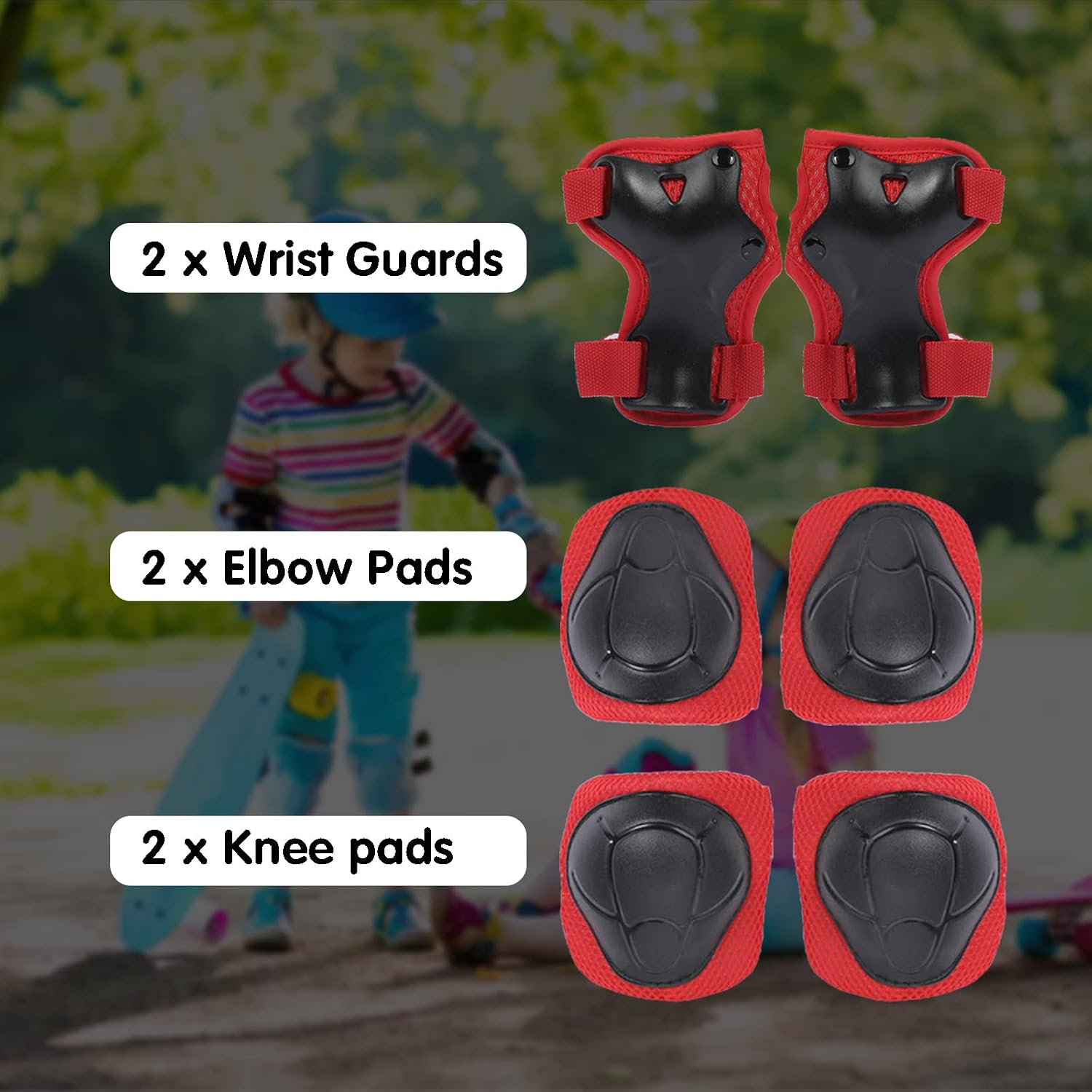 Detalle de Atphfety Kids Helmet Set for Ages 3-8: Protective Bike, Skate & Scooter Gear with Pads
